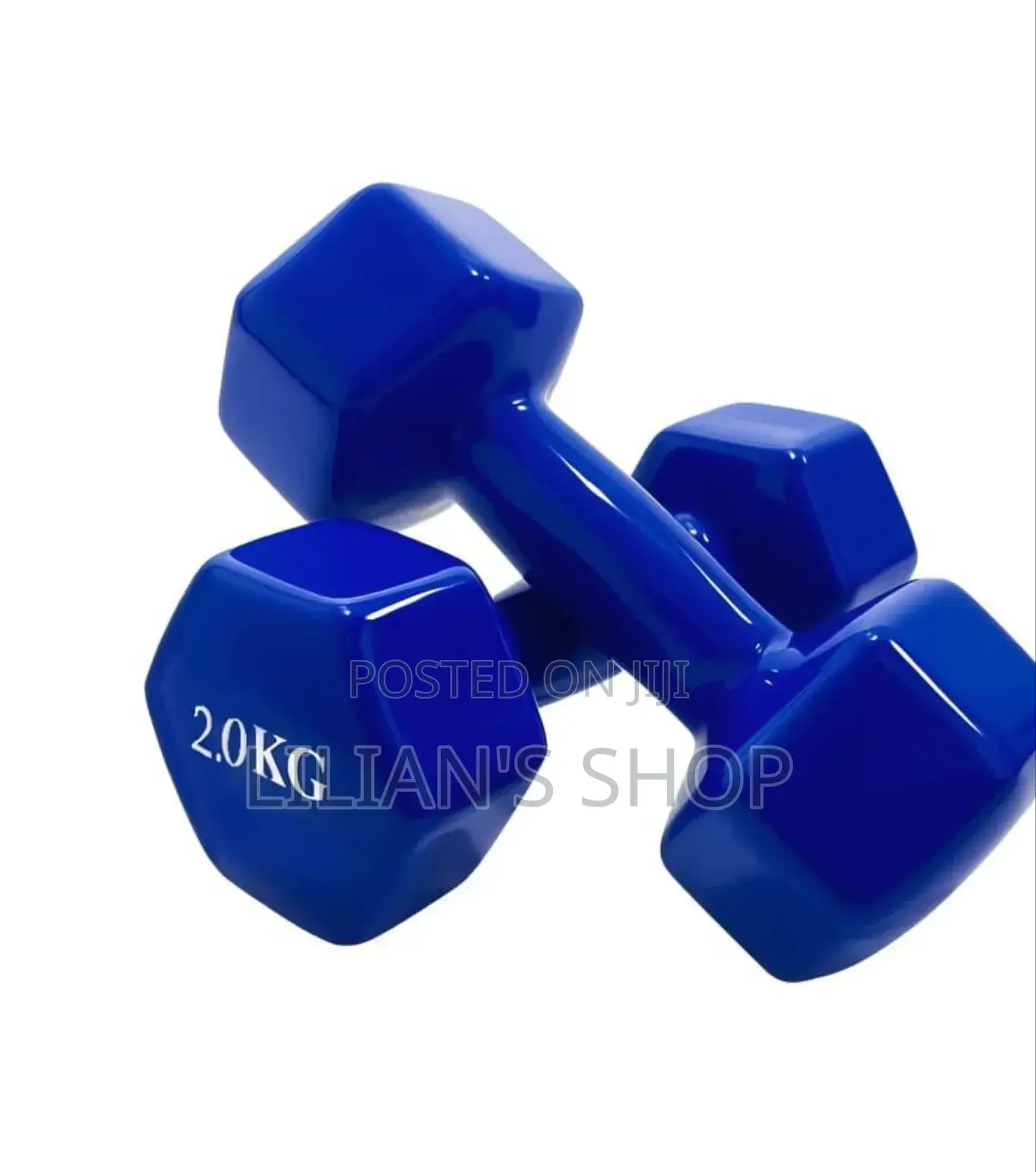 Pair of 2.0 Kg Vinyl-Coated Dumbbells.