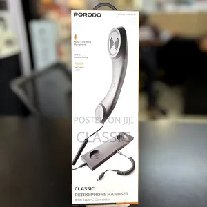 Porodo Classic Retro Phone Handset With Type-C Connector - Black