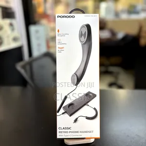 Porodo Classic Retro Phone Handset With Type-C Connector - Black
