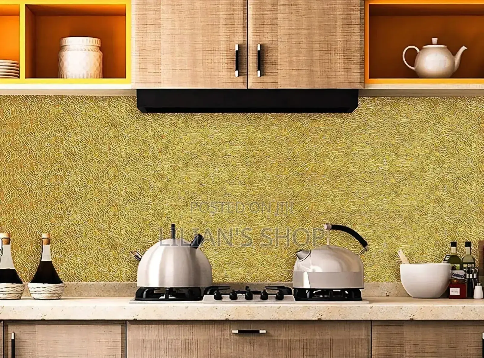Gold-Textured, Self-Adhesive, Aluminum Foil Wallpaper