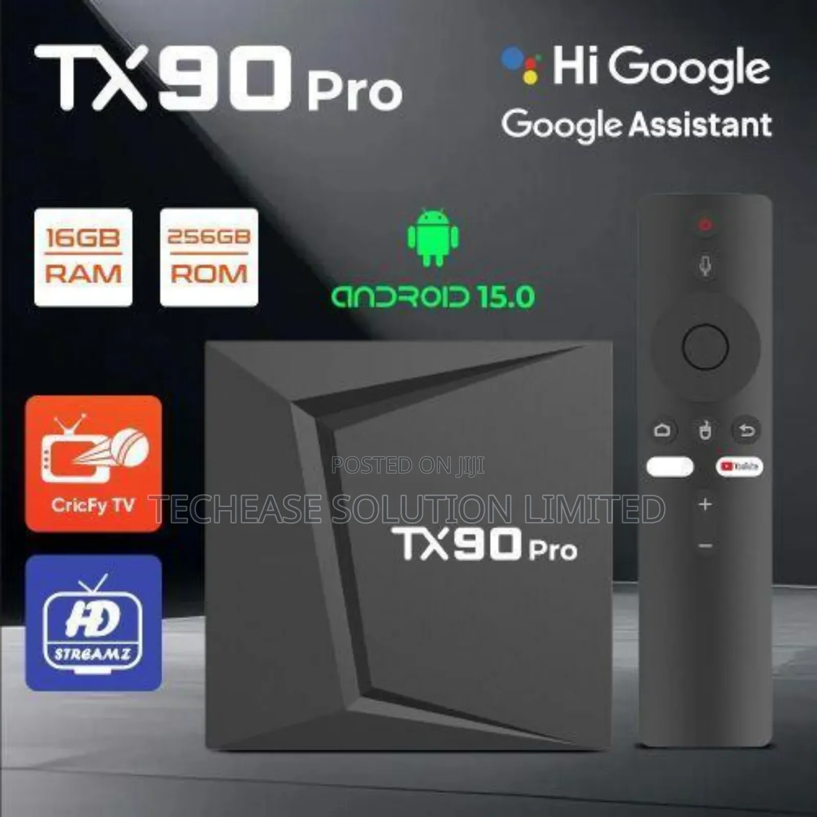 Tx90 Pro Android 15.0 Tv Box, Quad-Core, Wifi 6 Bt 5.0, 16+256 Rom