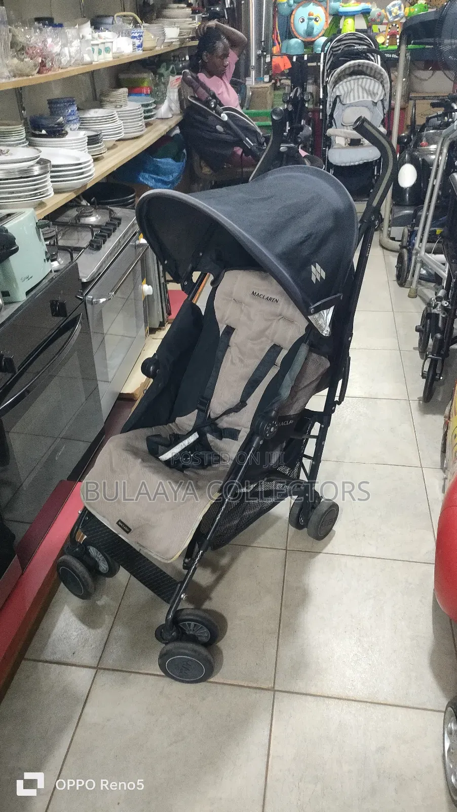 Maclaren Quest Sport Stroller in the Black and Champagne Colorway.
