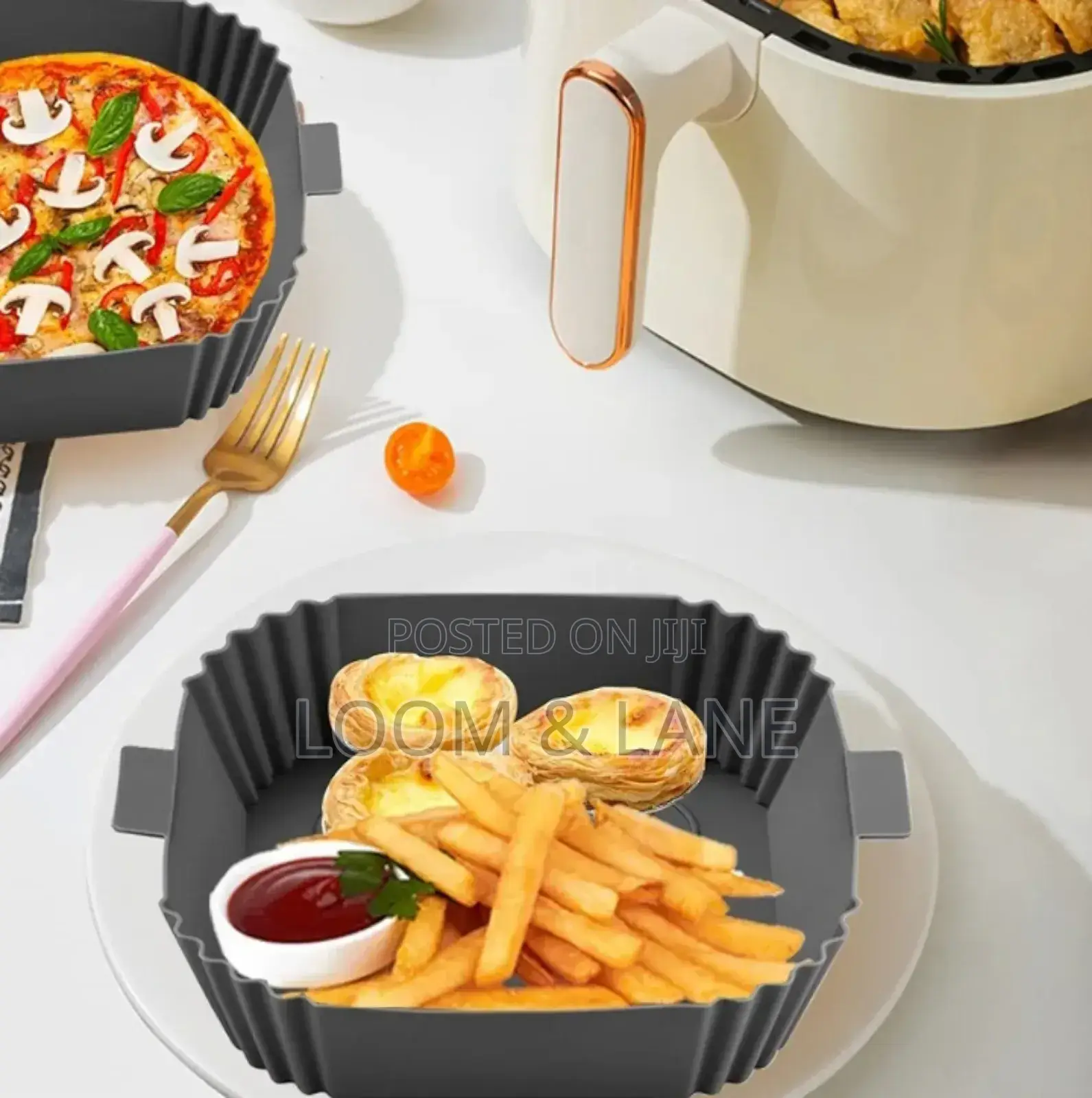 2 Pack of Squre Air Fryer Silicone Liners