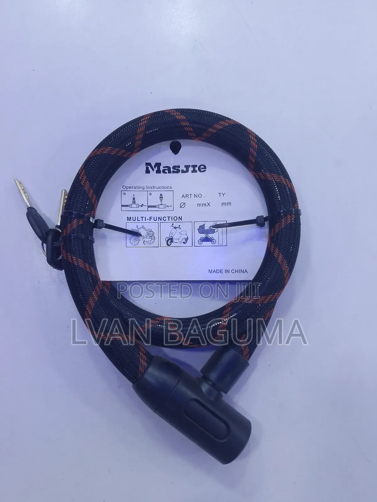 Bicycle / Motorcycle Cable Lock - Flexible, Anti-corossion