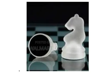 Elegant Glass Chess Set With Frosted and Clear Pieces
