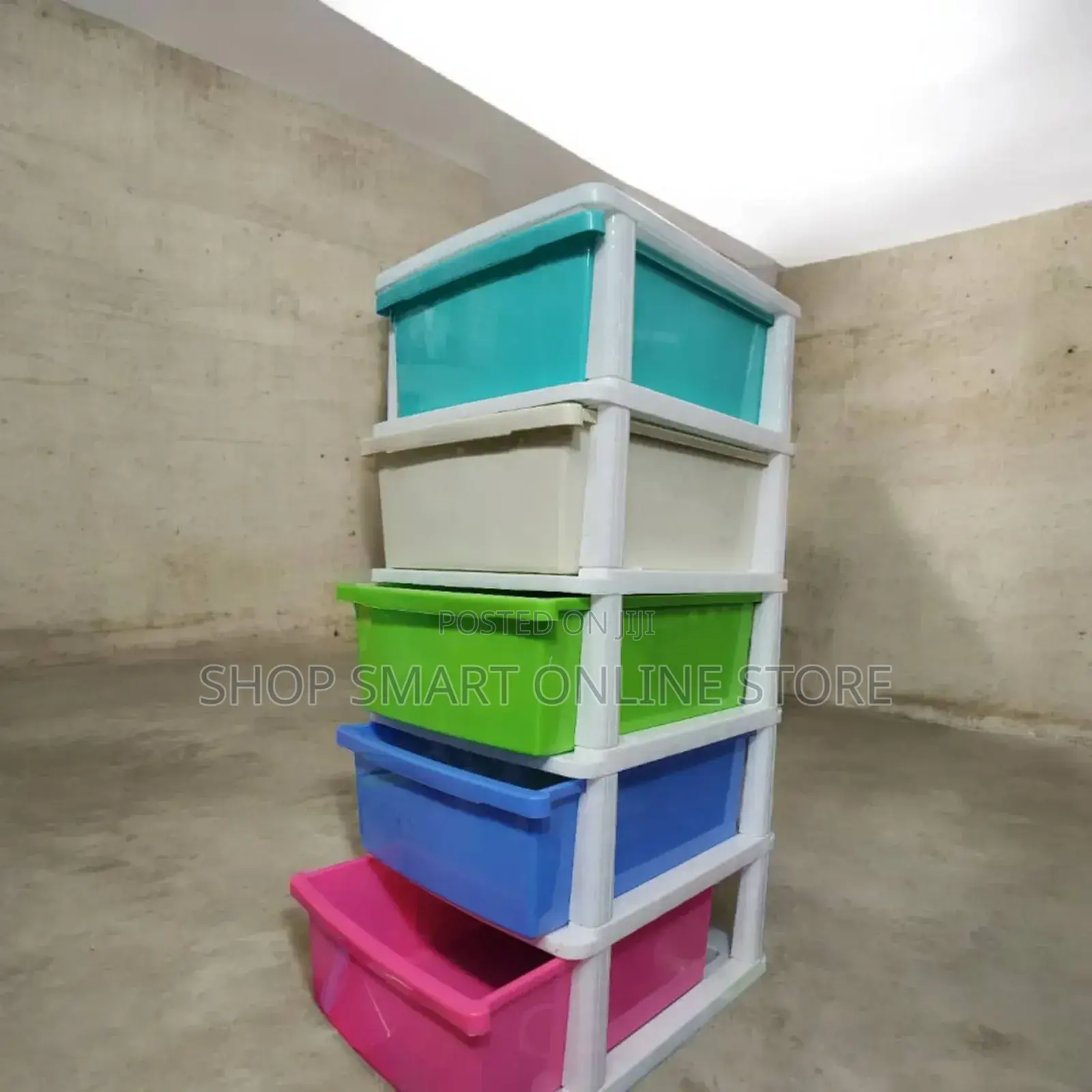 Plastic Storage Cabinet Trolley 5 Drawers