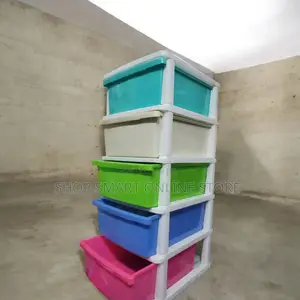 Plastic Storage Cabinet Trolley 5 Drawers