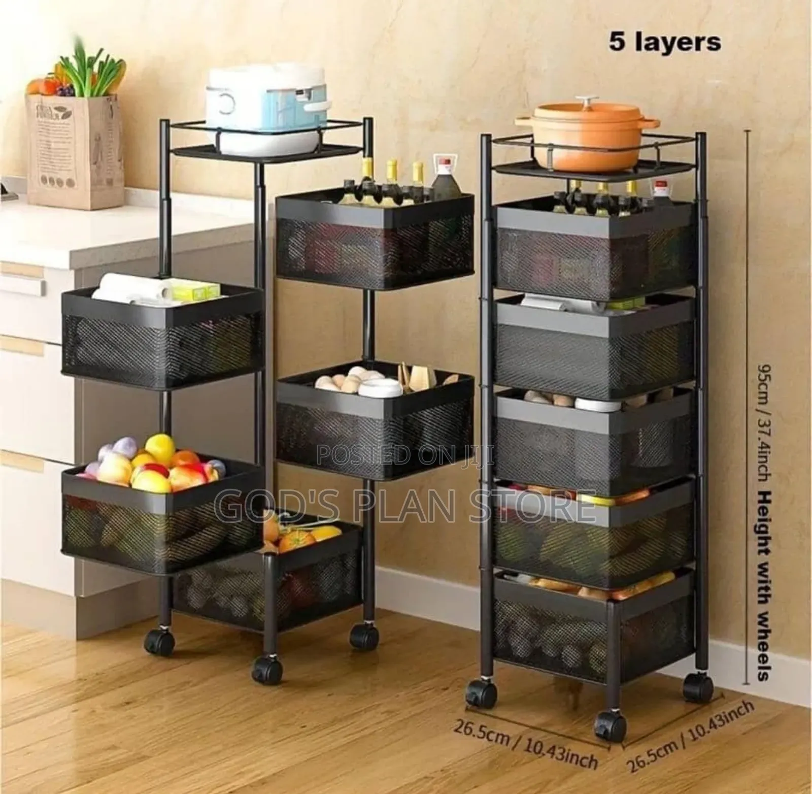 Kitchen Rotating Storage Rack 5layer Kitchen Rack