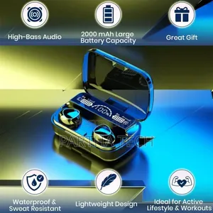 M10 V5.3 Earbuds With Power Bank,Touch Control and Torch