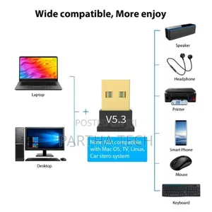 Bluetooth 5.3 Usb Adapter (High-Speed Dongle)-Seamless Connection