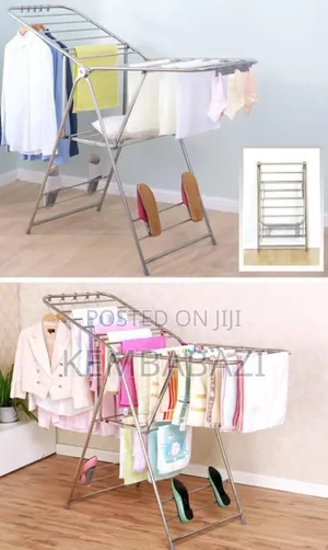A Foldable, Multi-Tier Clothes Drying Rack.