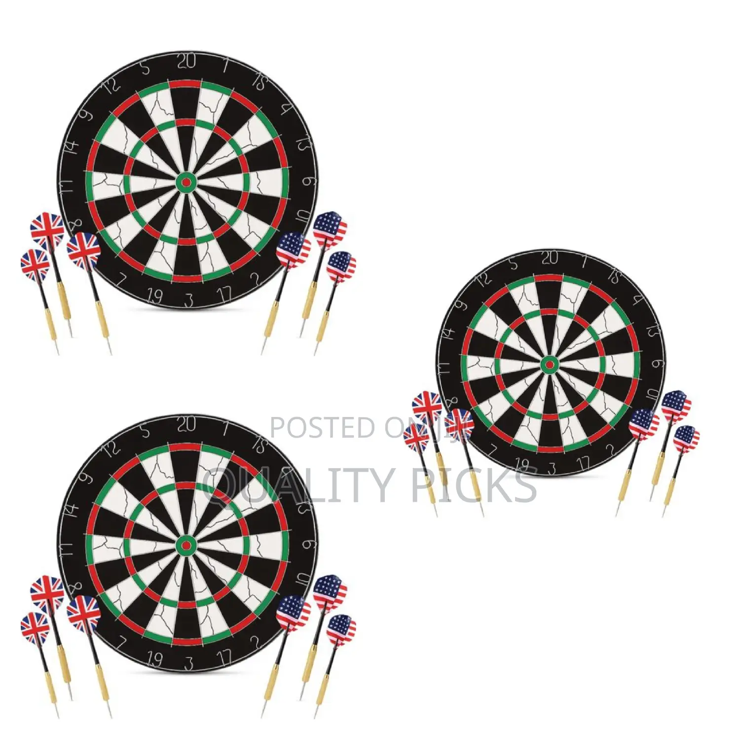 18-Inch Double-Faced Bristle Magnetic Dart Board Set