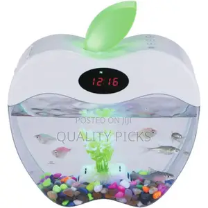 LCD Clock Customizable Design. Desktop Fish Bowl for Home or Office