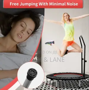 Foldable Mini Exercise Trampoline With an Adjustable Handle Bar