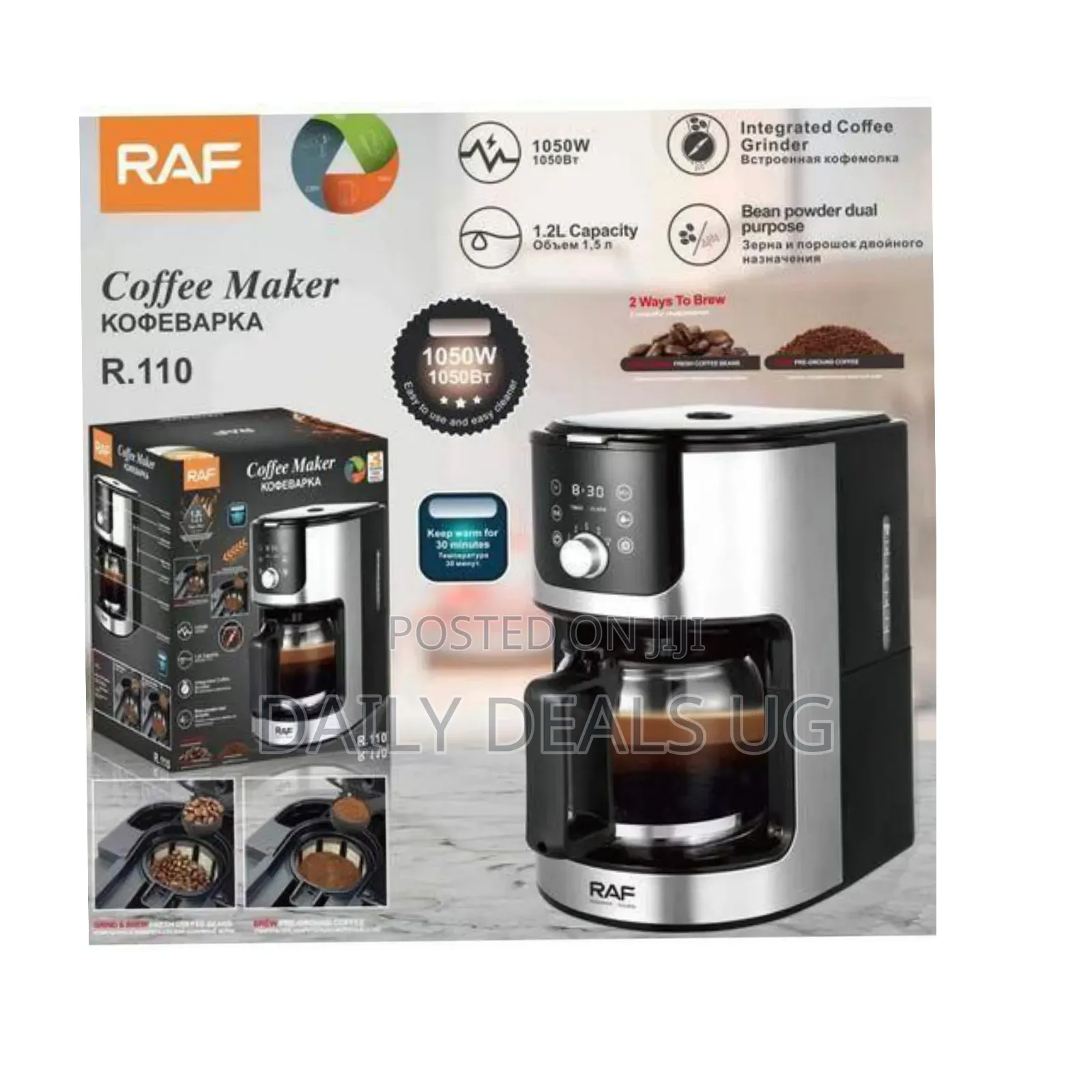 Raf Integrated Grind Brew Coffee Maker - Multicolor