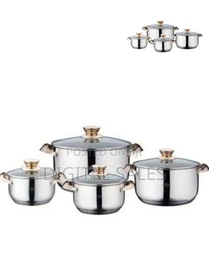 Elegant Stainless Steel Cookware Set With Glass Lids