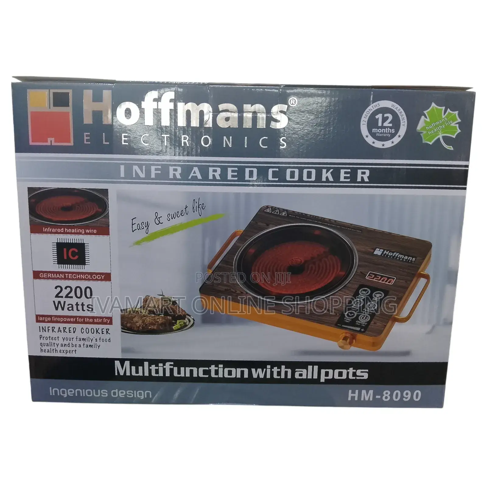 Hoffmans Infrared Single Hot Plate / Cooker - 12 Months Warranty