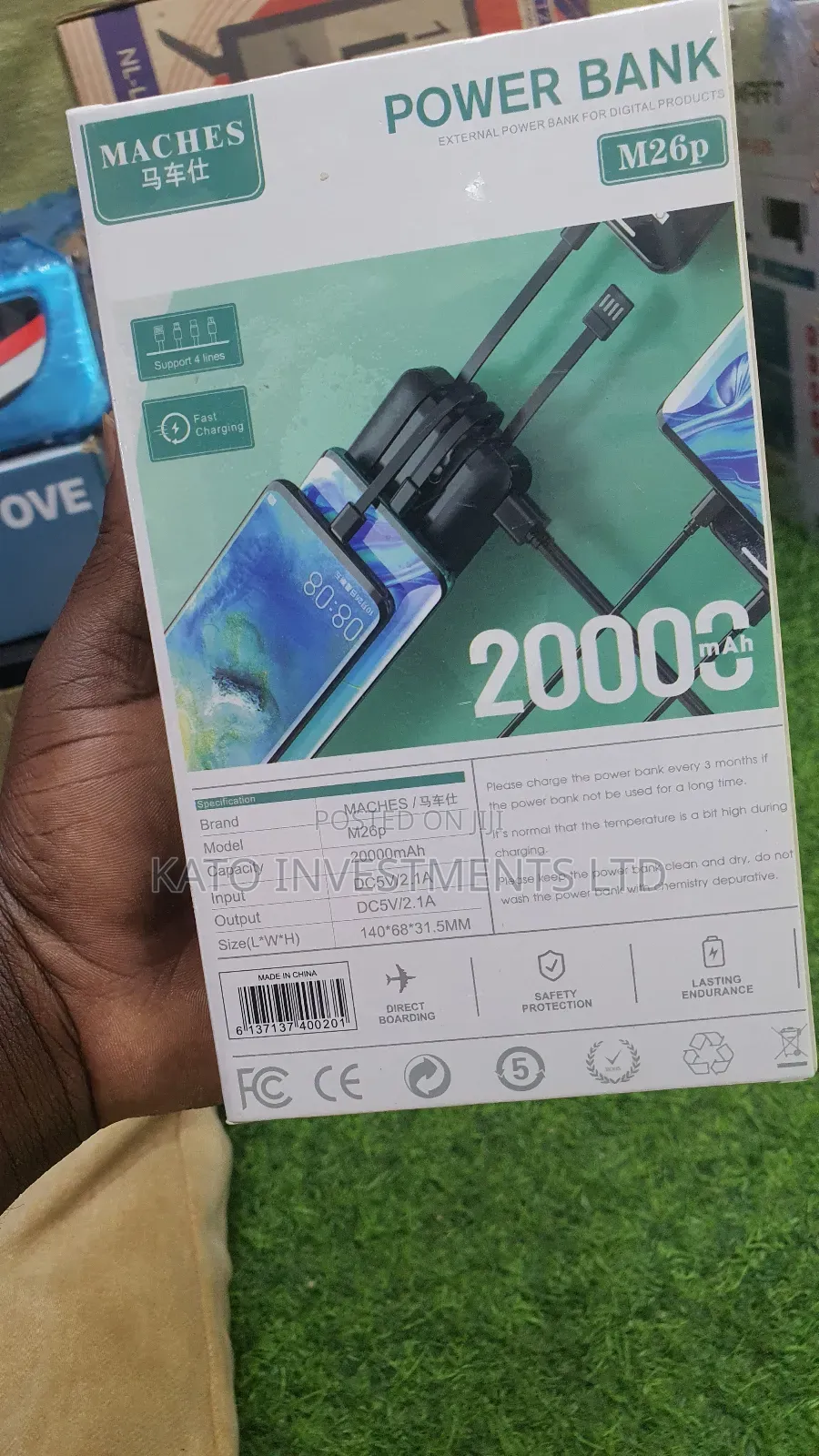 Maches Power Bank 20000mah Fast Charging