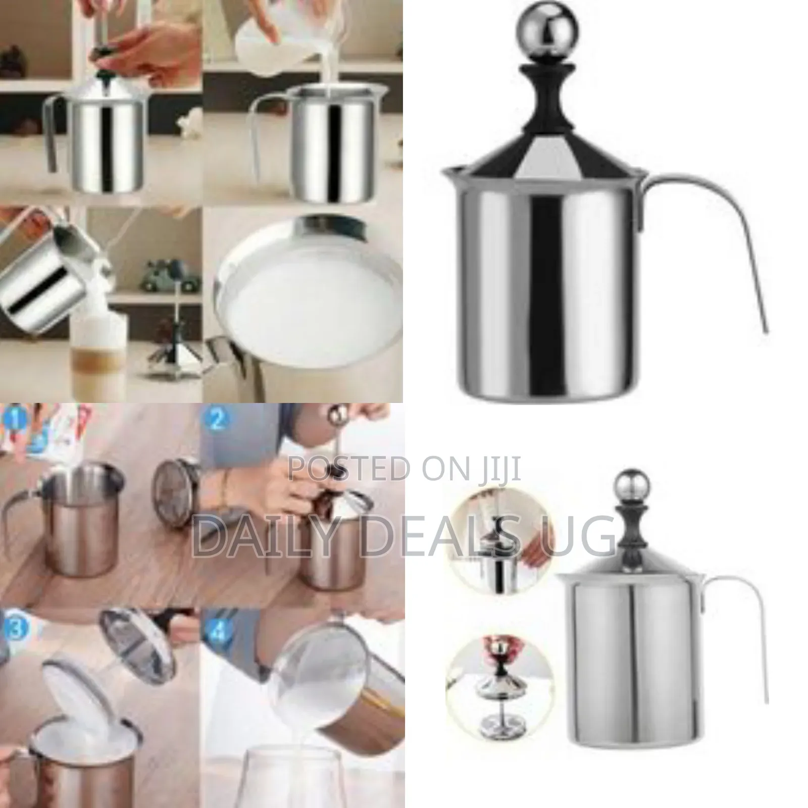 Stainless Steel Manual Milk Frother / Foamer - Multicolor