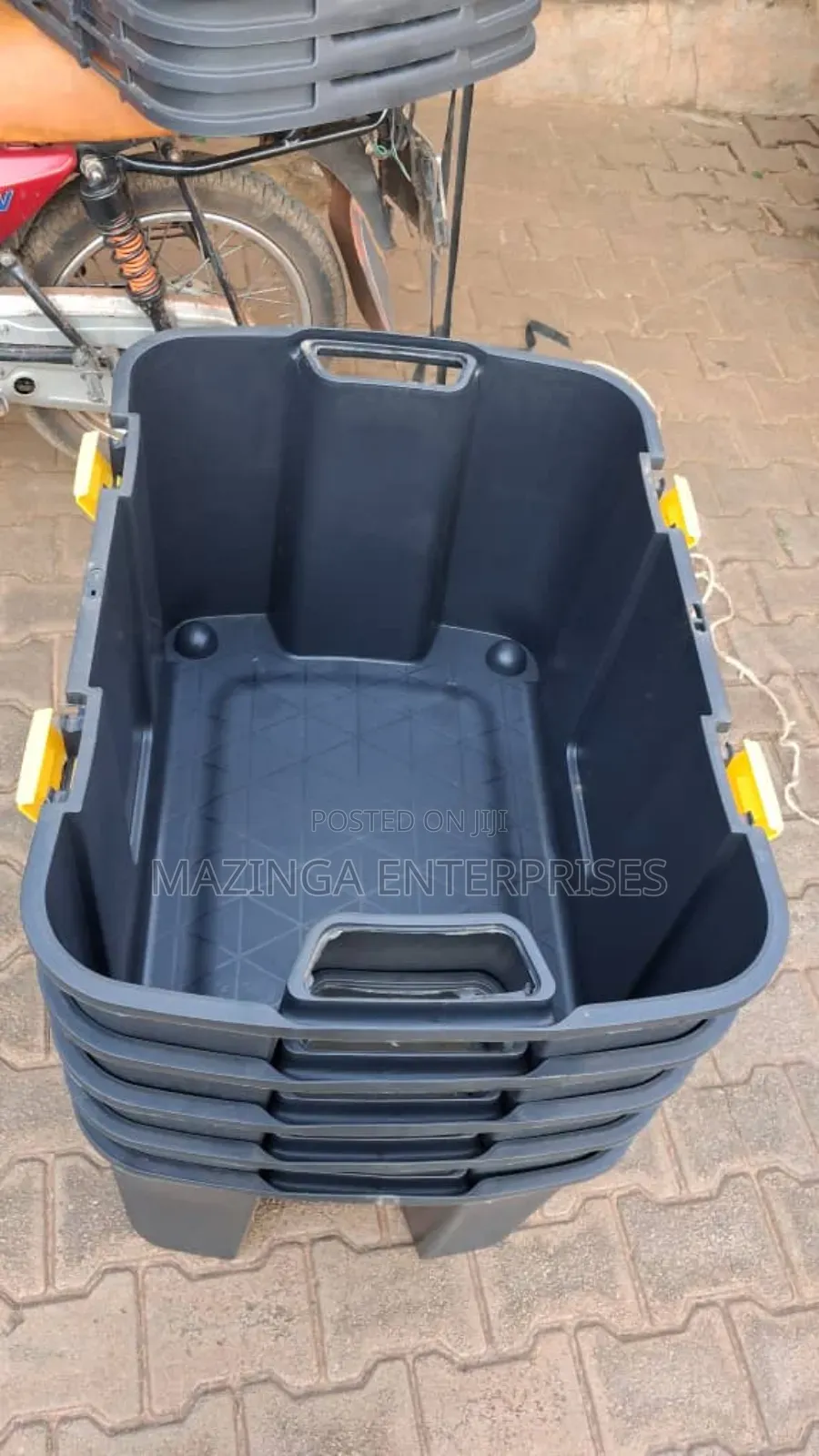 150litrs Addis Black Heavyduty Plastic Storage Boxes