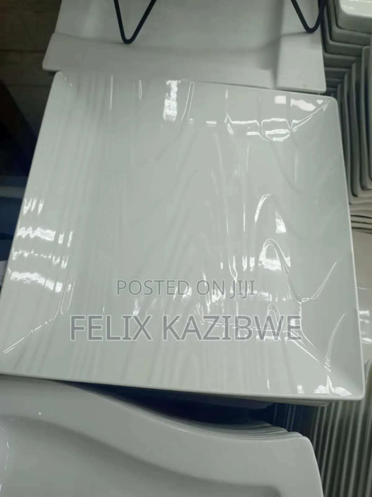 Square White Design Plate.