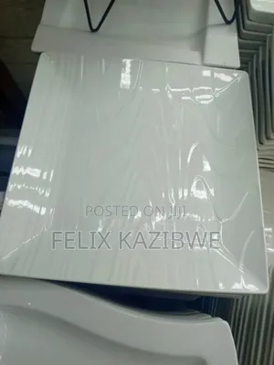 Square White Design Plate.