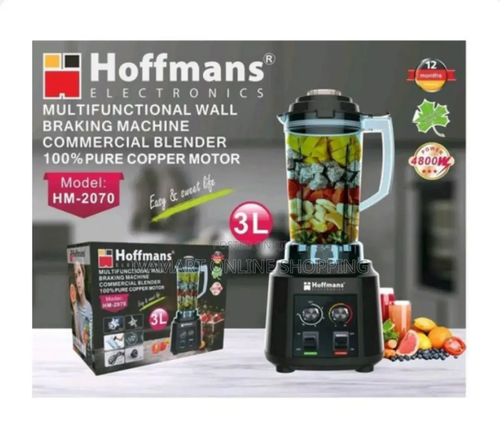 Hoffmans Hm-2070 3l Commercial Blender - 12 Months Warranty