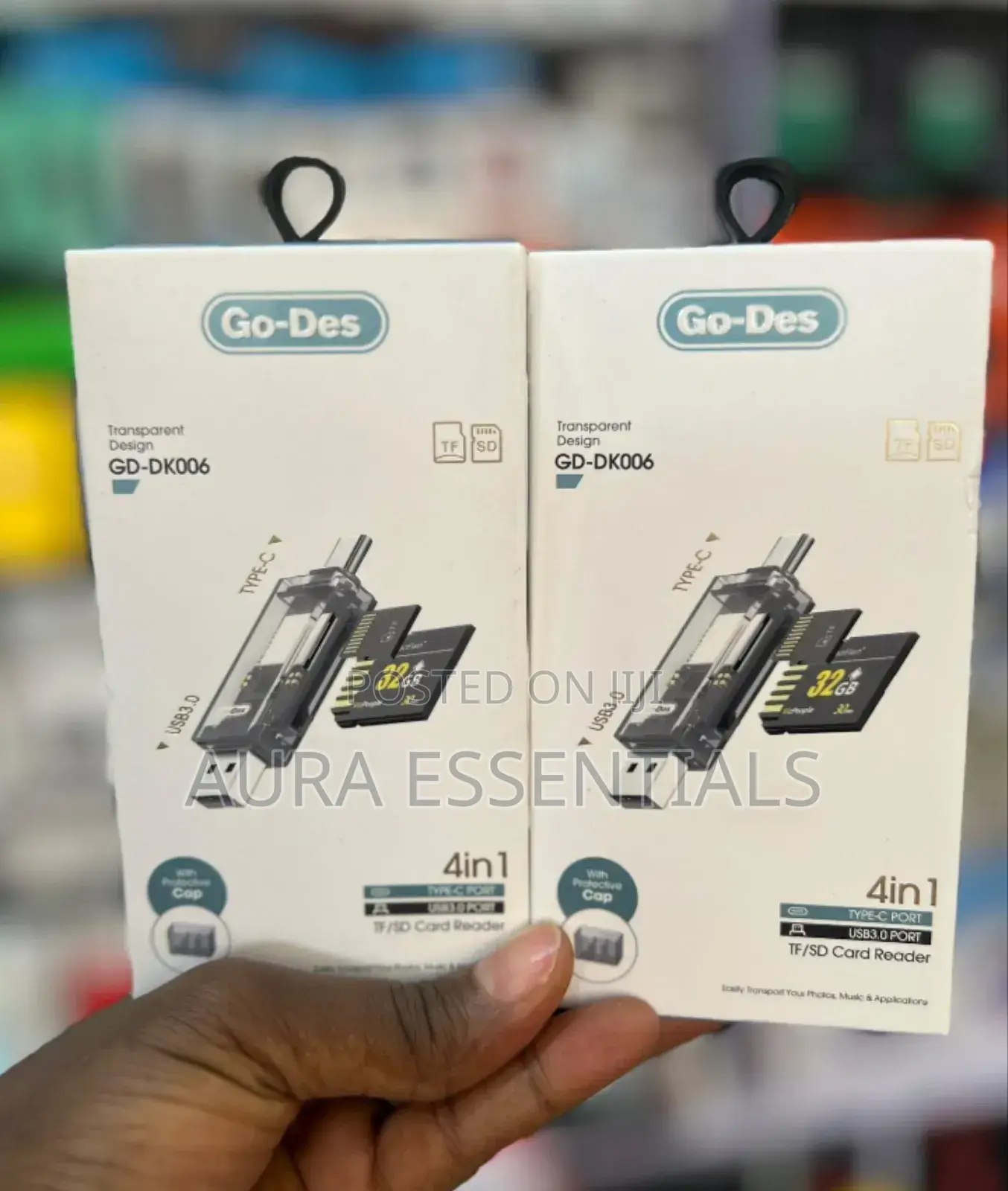 Go-Des Gd-Dk006 Transparent Design 4-in-1 Tf/Sd Card Reader