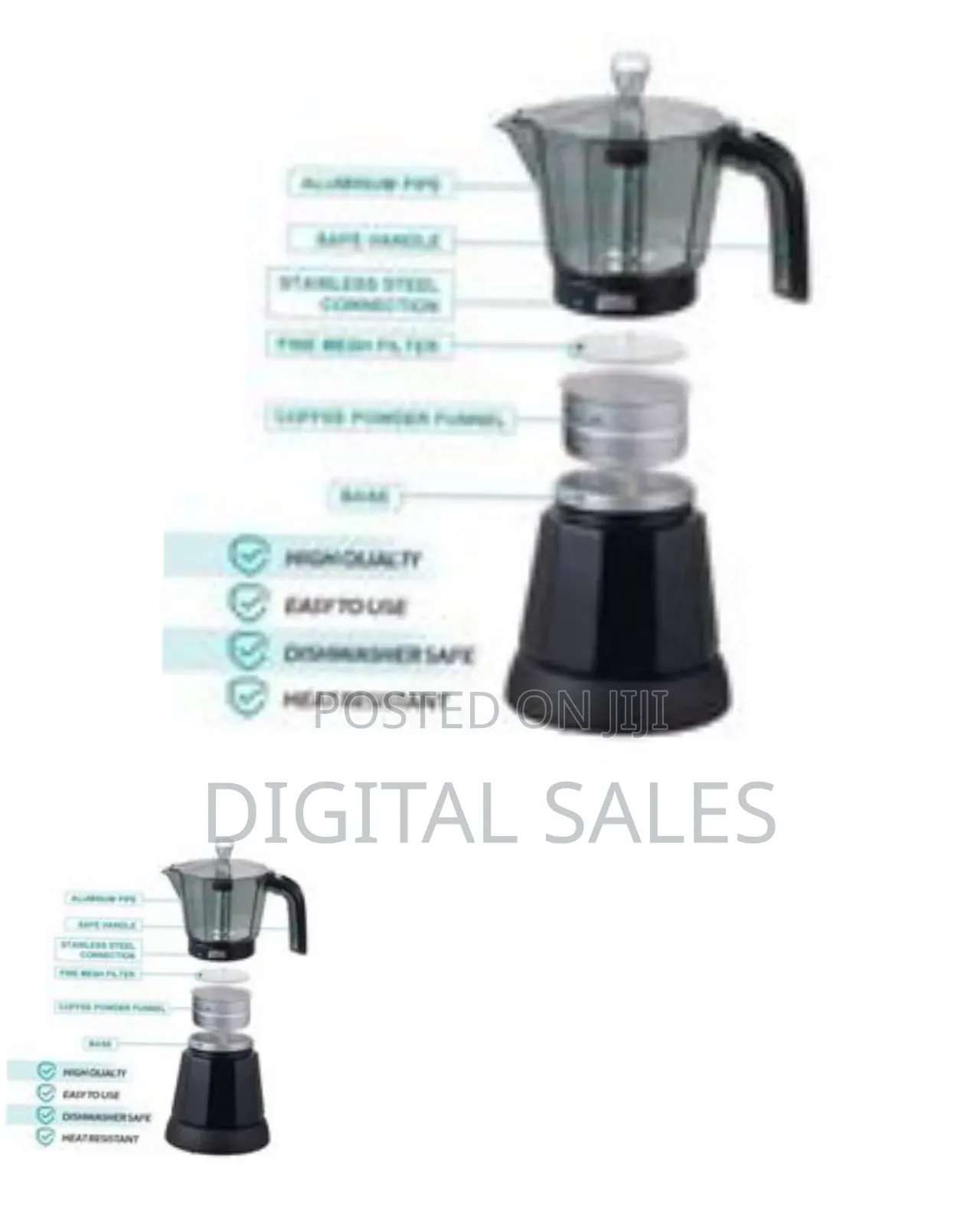 Winning Star 6-cup Electric Moka Pot, 300ml
