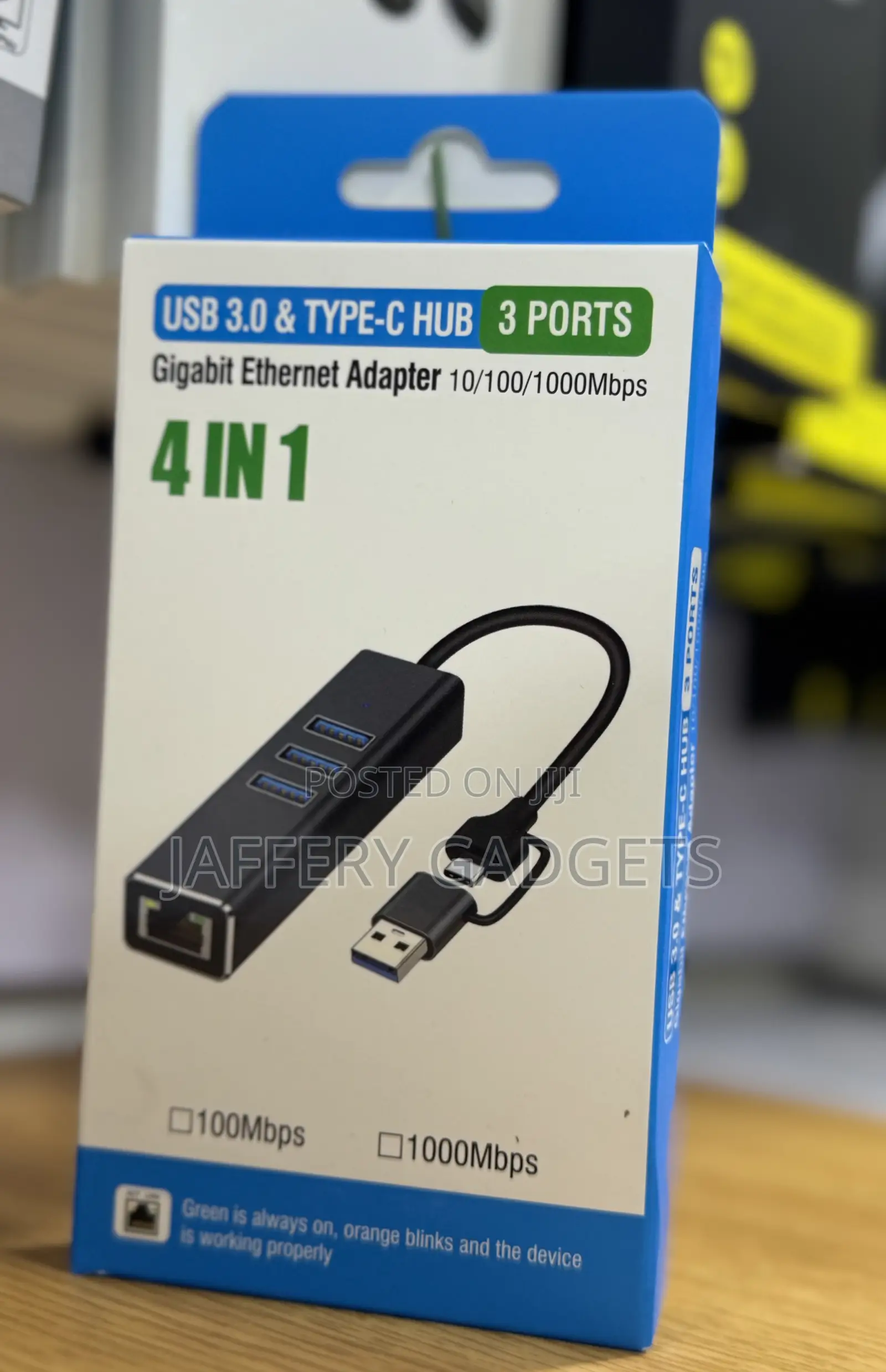 Usb 3.0 / Type-C 4-in-1 Hub With Gigabit Ethernet