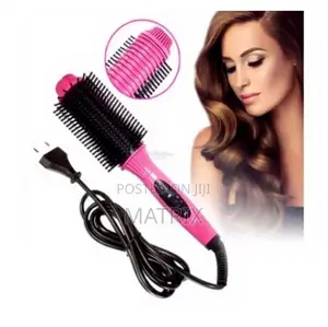 2-in-1 Hair Straightener Brush Comb, Wet or Dry Fast Heat