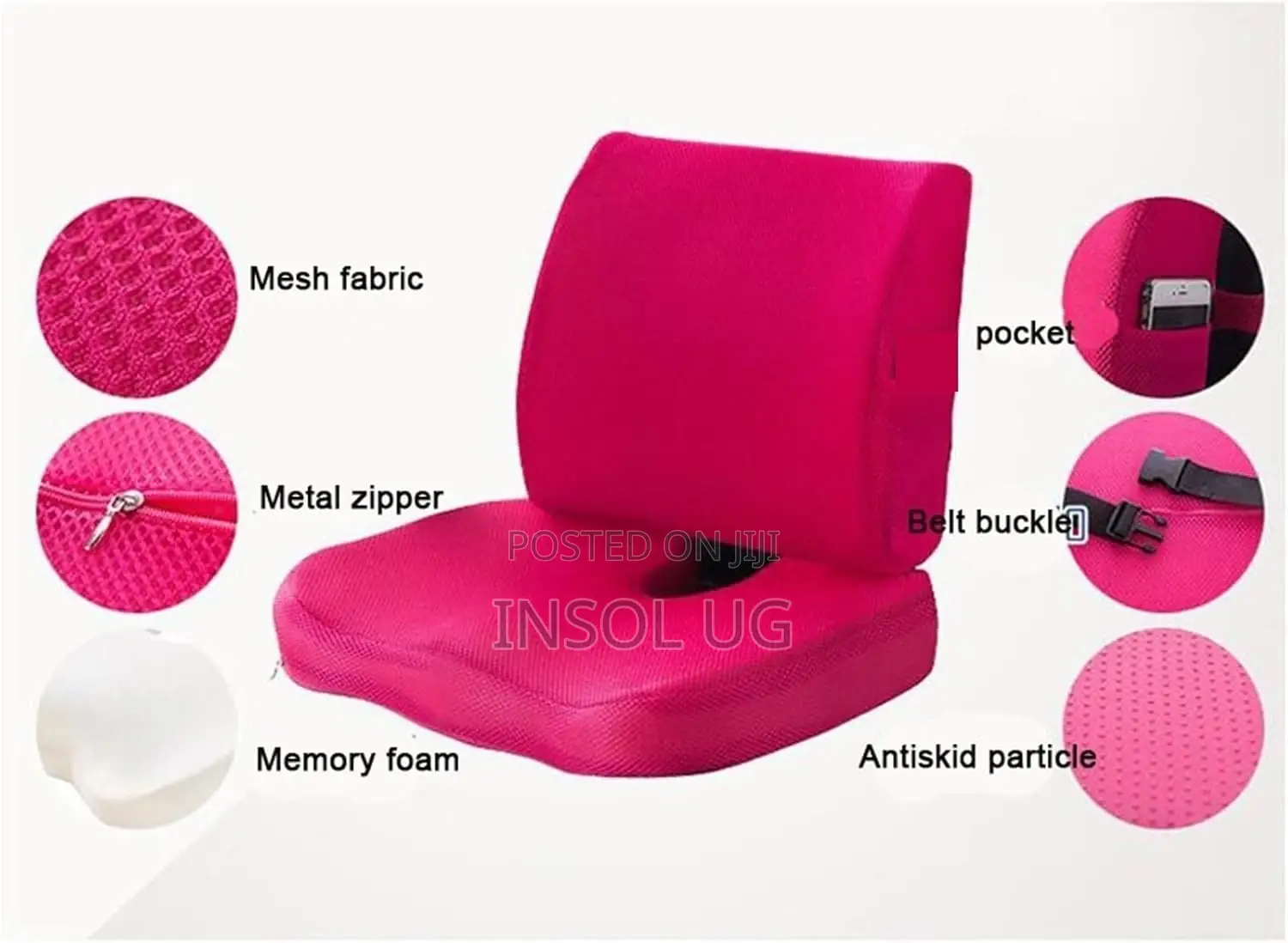 Memory Foam Car Backrest Seat Cushion