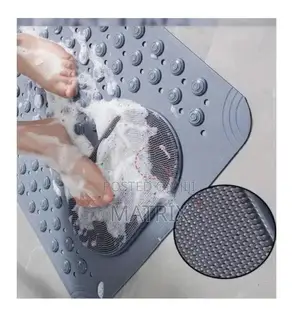 Bathroom Anti Slip Mat With Scrubber and Draining Holes