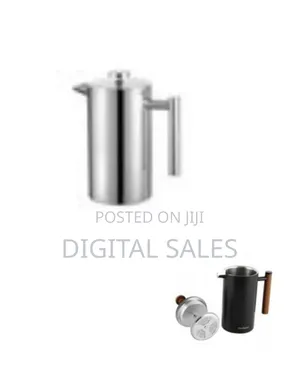 French Press Coffee Maker With Wooden Accents