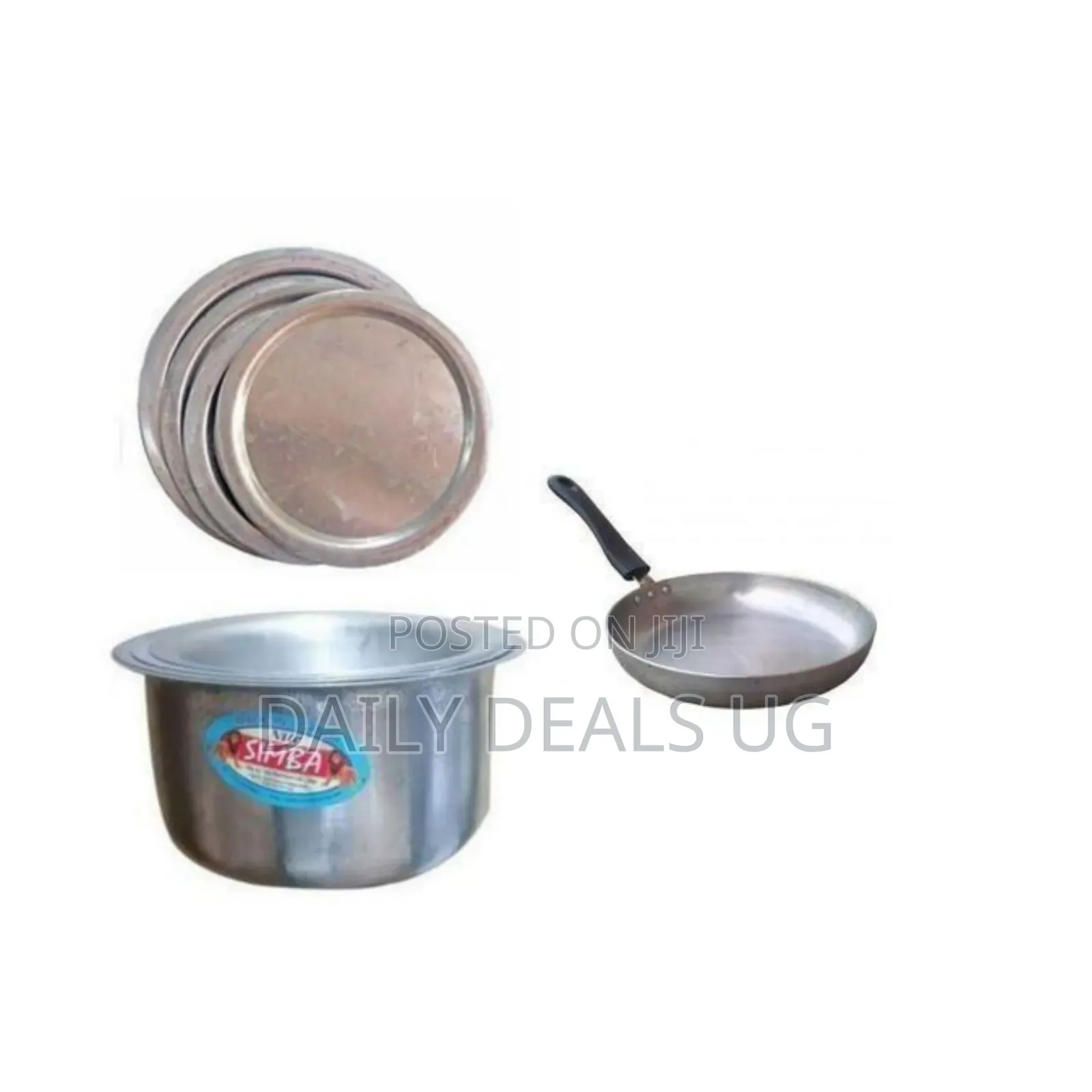 9 Pieces Set of Aluminum Saucepans With Lids and a Frying Pan