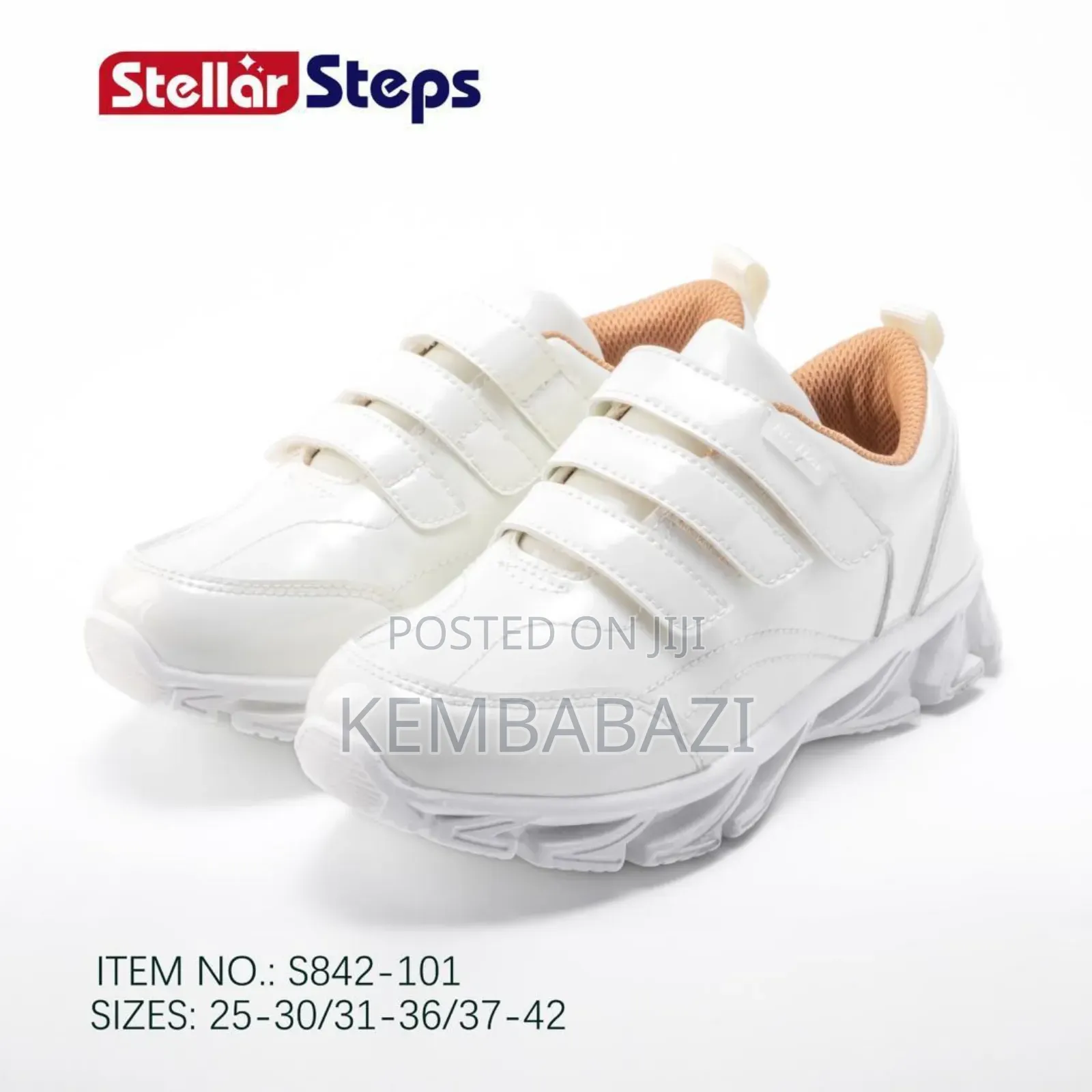 Apair of Stellar Steps White School Sneakers