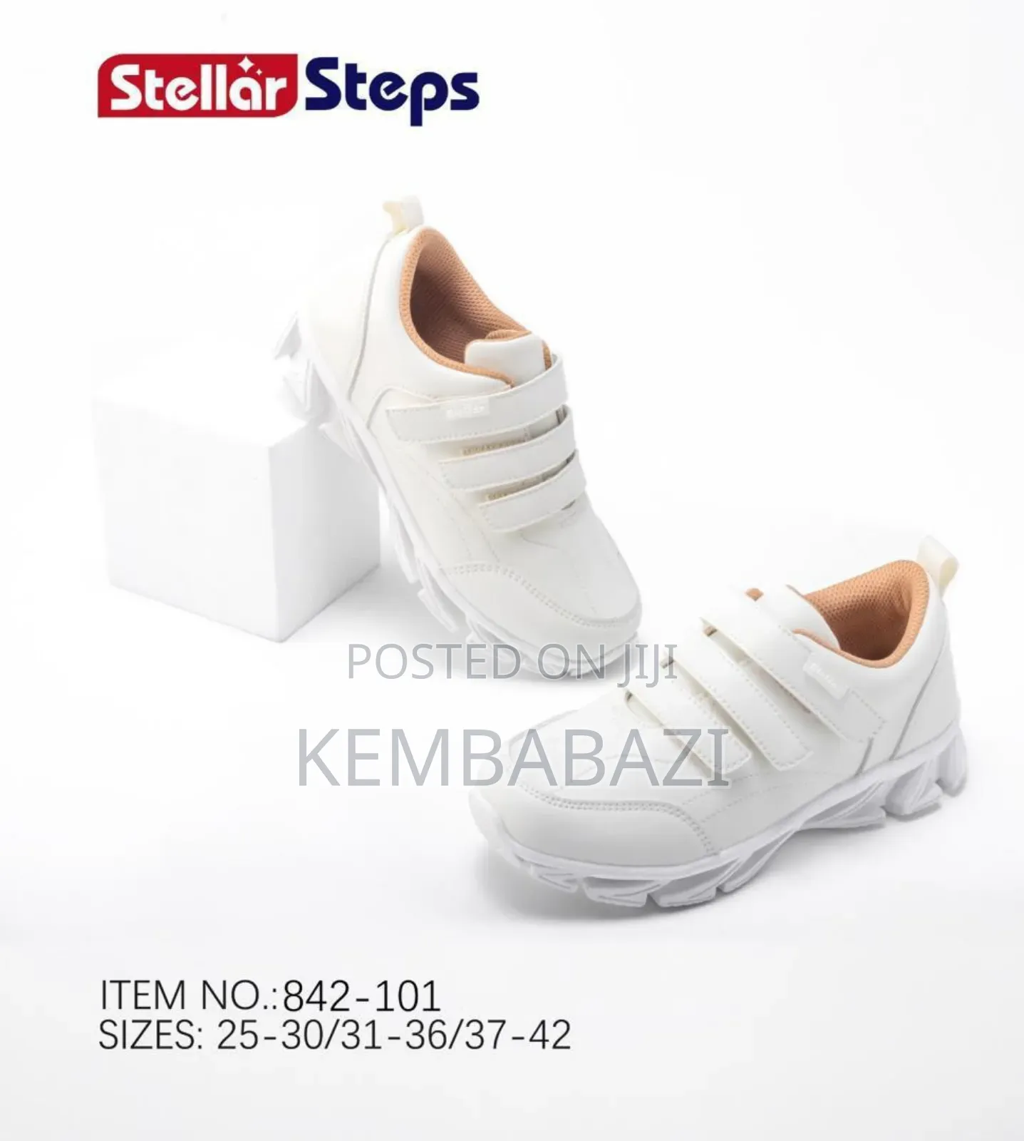 Apair of Stellar Steps White School Sneakers
