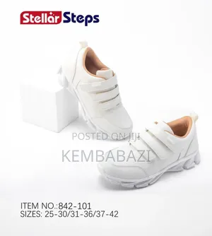 Apair of Stellar Steps White School Sneakers