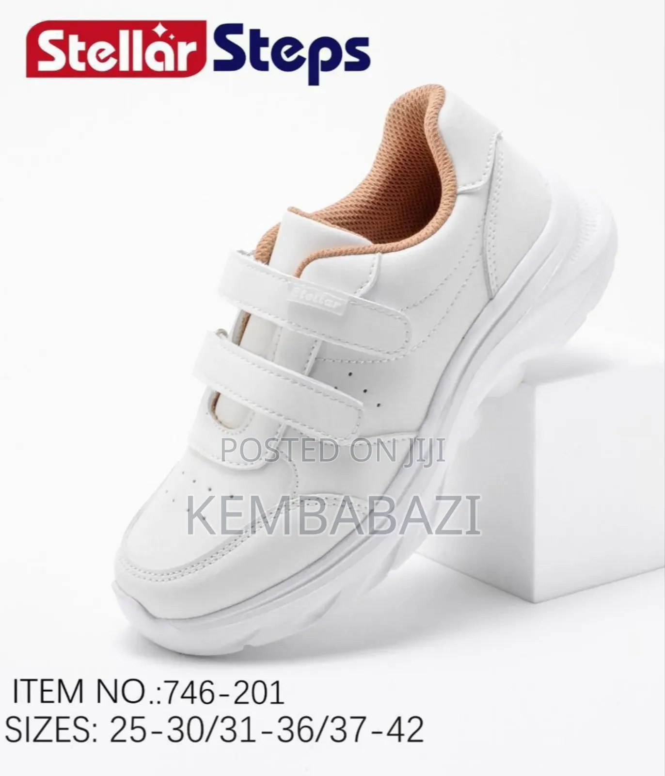 Apair of Stellar Steps White School Sneakers