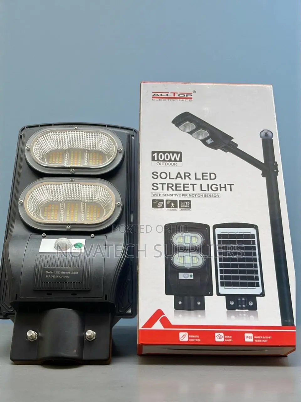 100w All-Top Solar Street Light – Automatic Dusk to Dawn