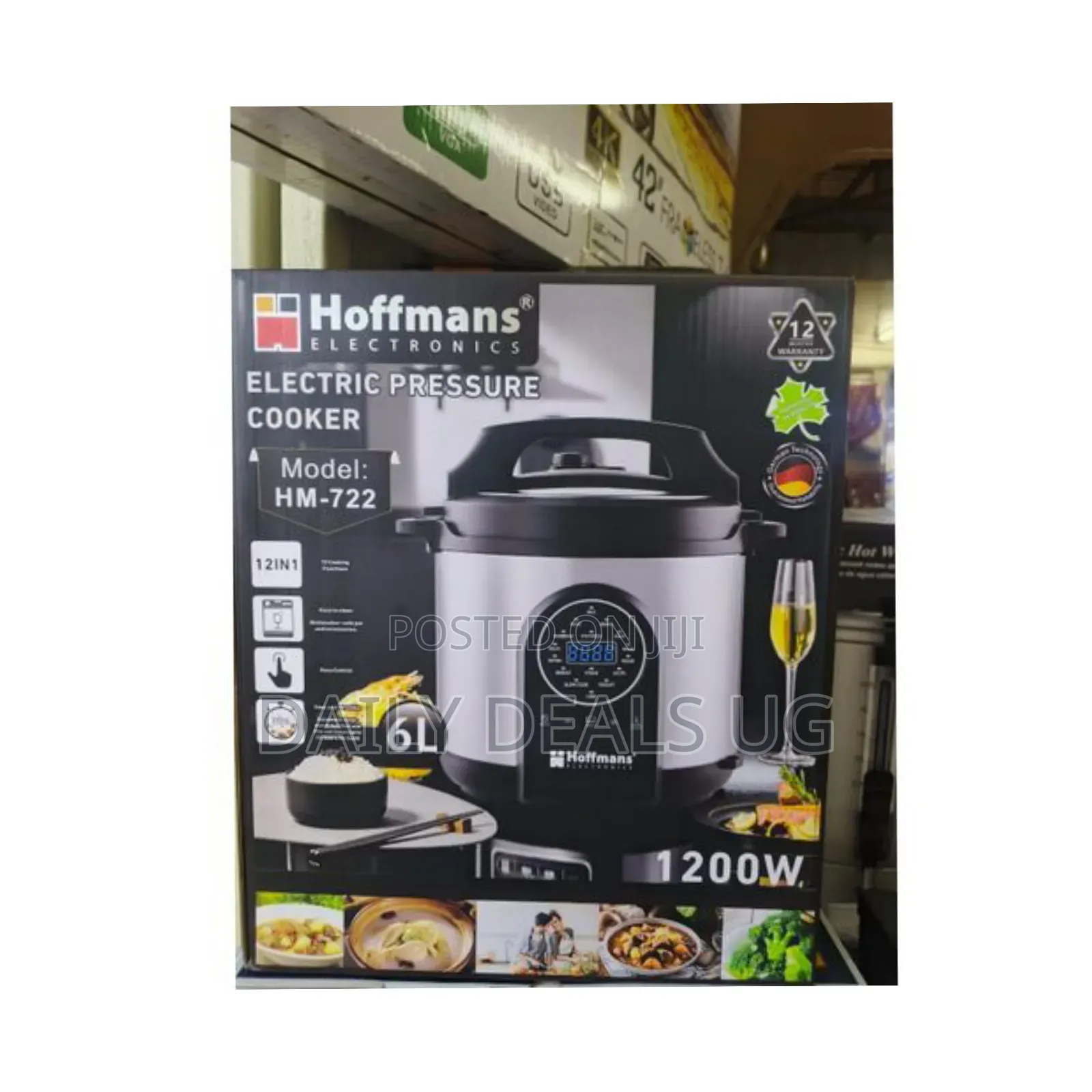 Hoffmans 12-in-1 Electric Pressure Cooker (Model: Hm-722) - Multicolor