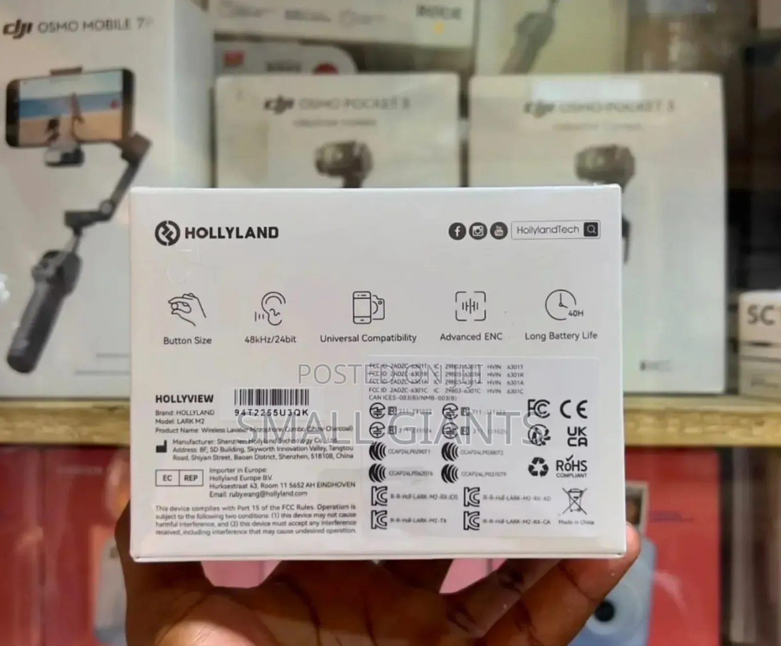 Hollyland Lark M2 Wireless Lavalier Microphone Combo, Pro-Grade Sound