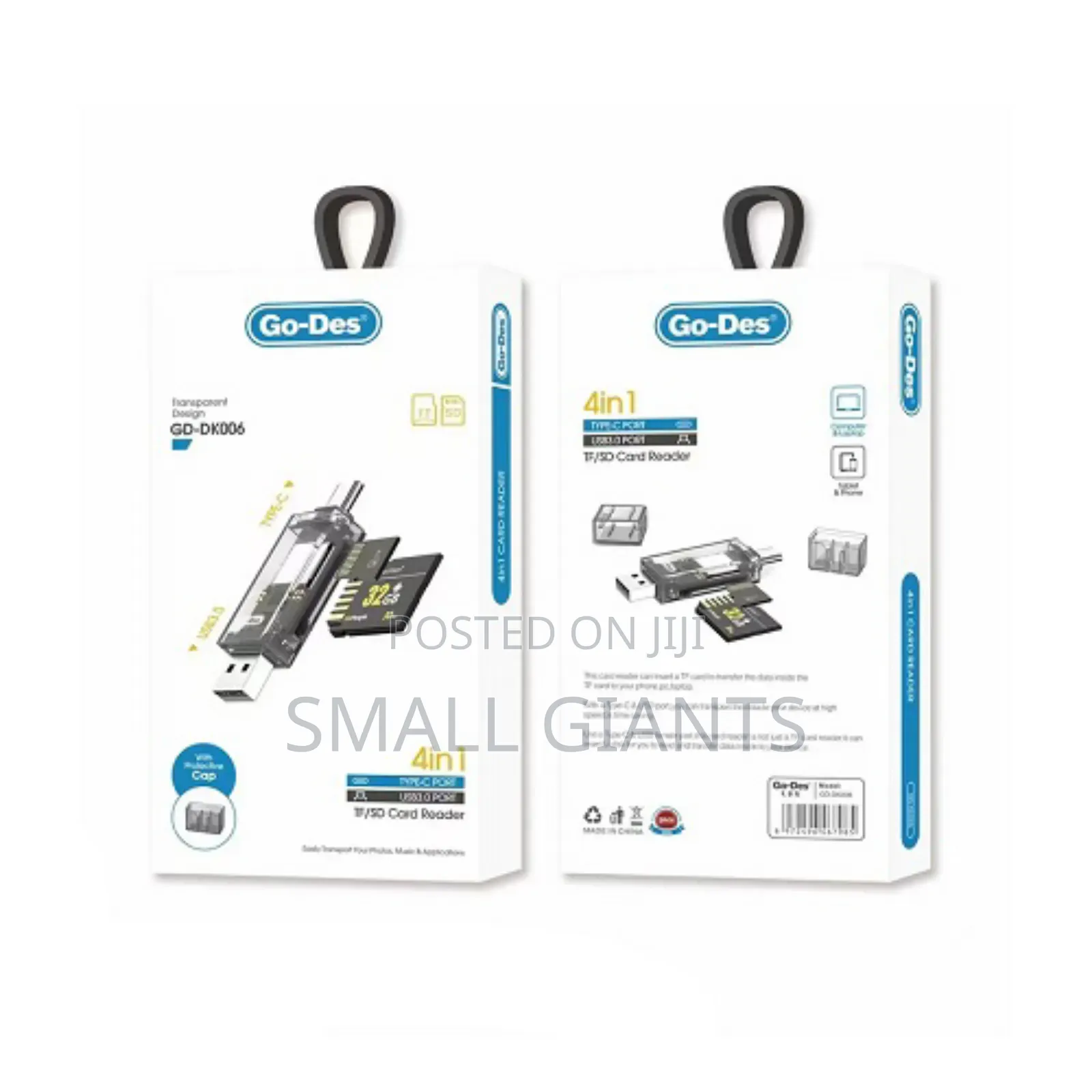 Go-Des Gd-Dk006 Transparent Design 4-in-1 Tf/Sd Card Reader.