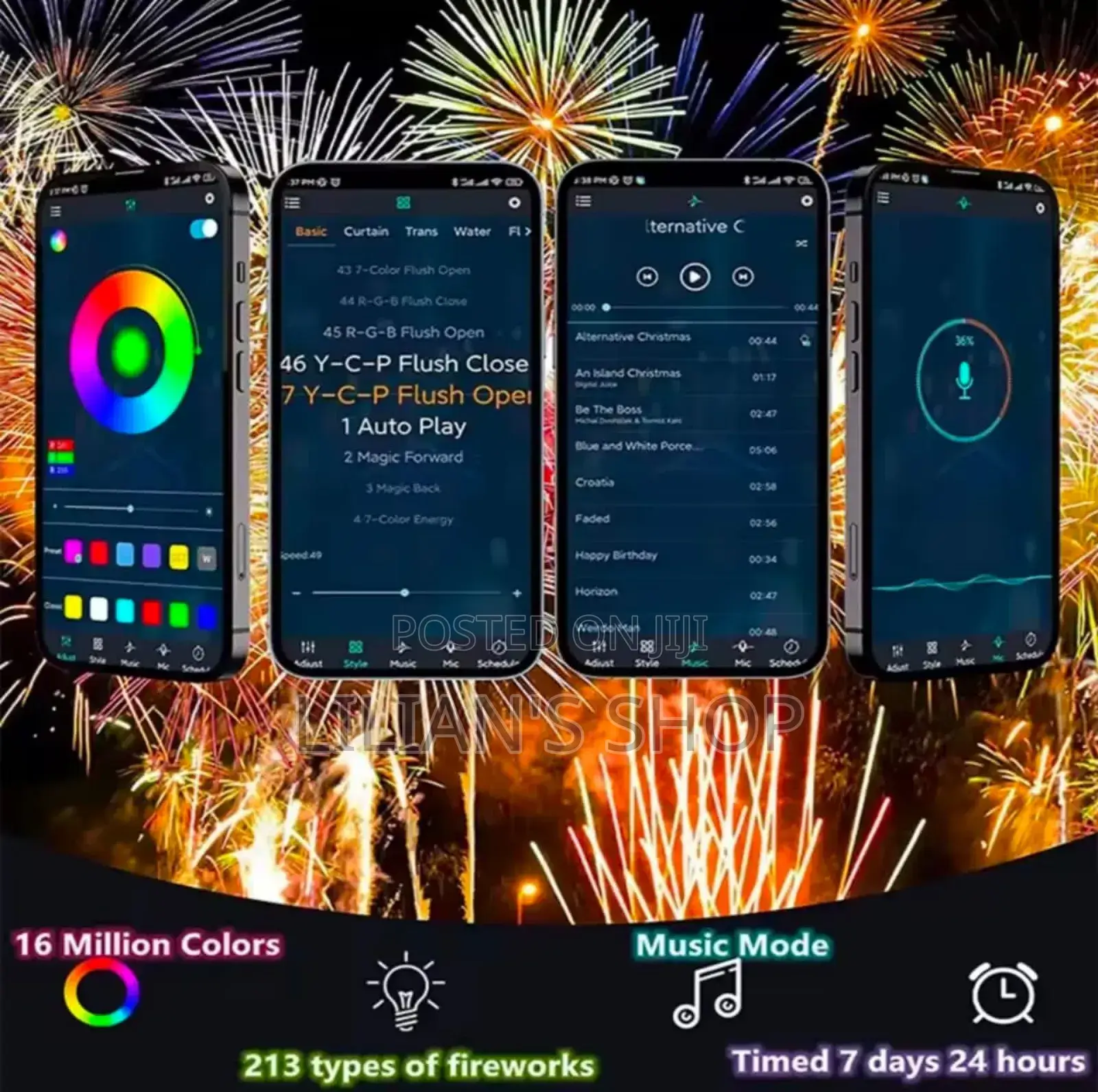 App Smart Control Ic Led RGB Fireworks Light Kit