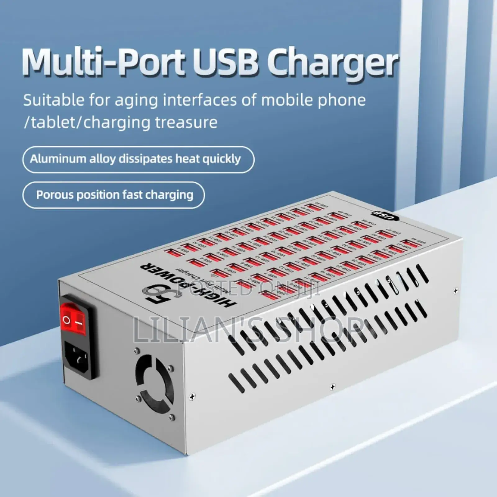 50-Port Usb High-Power Charging Station Designed for Commercial Use