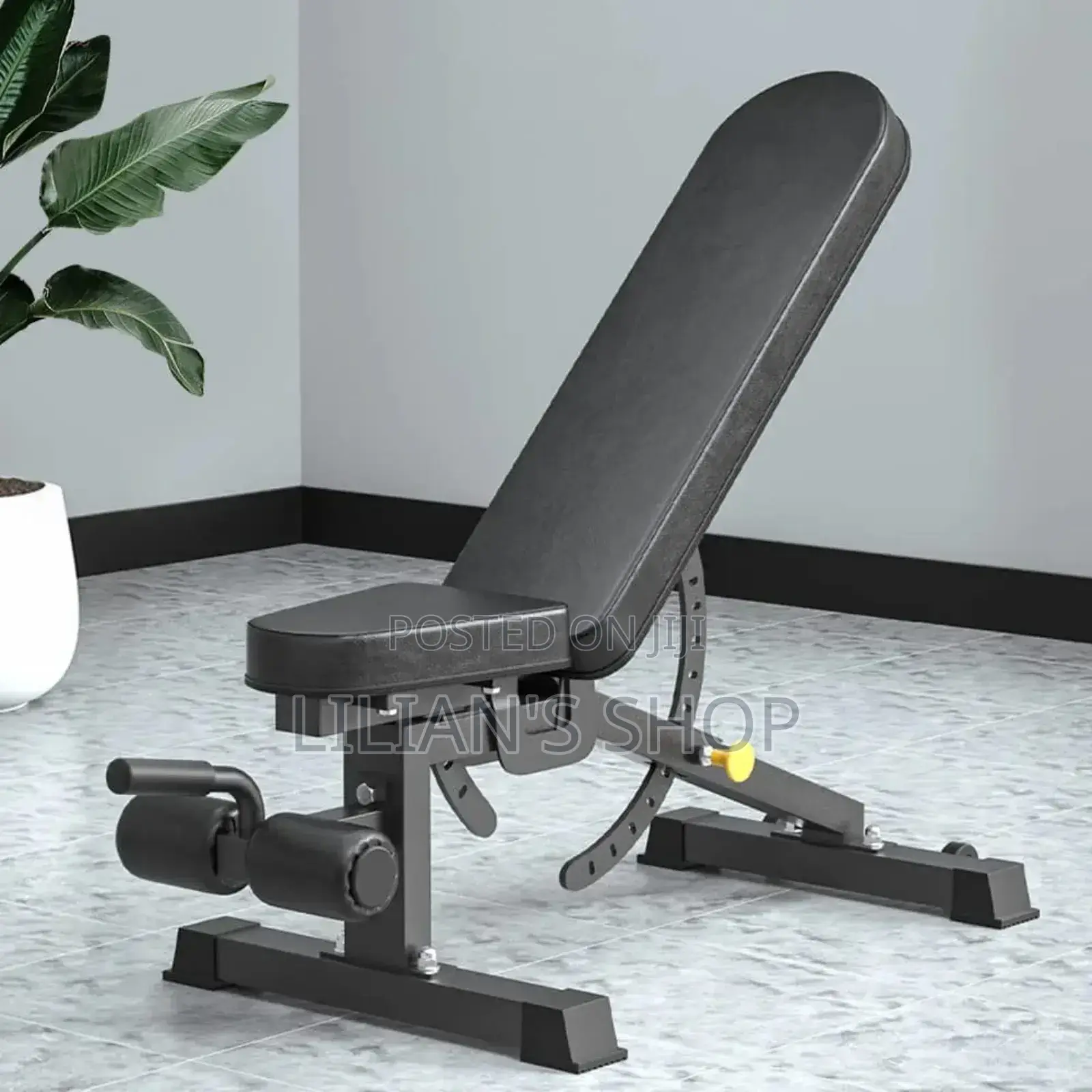 Clover Fitness T14 Pro Adjustable Weight Bench in Black.