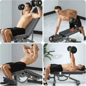 Clover Fitness T14 Pro Adjustable Weight Bench in Black.