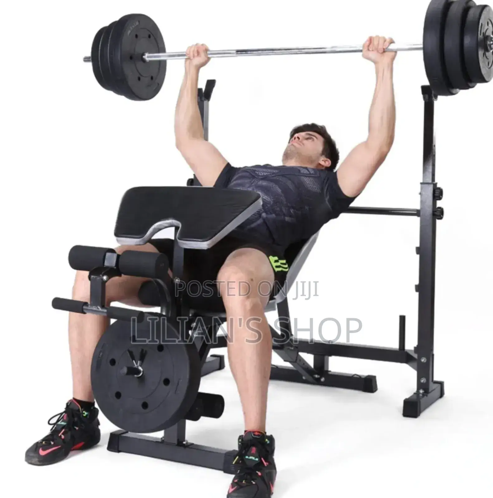 Multifunctional Adjustable Weight Lifting Bench Press Set