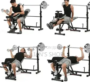 Multifunctional Adjustable Weight Lifting Bench Press Set