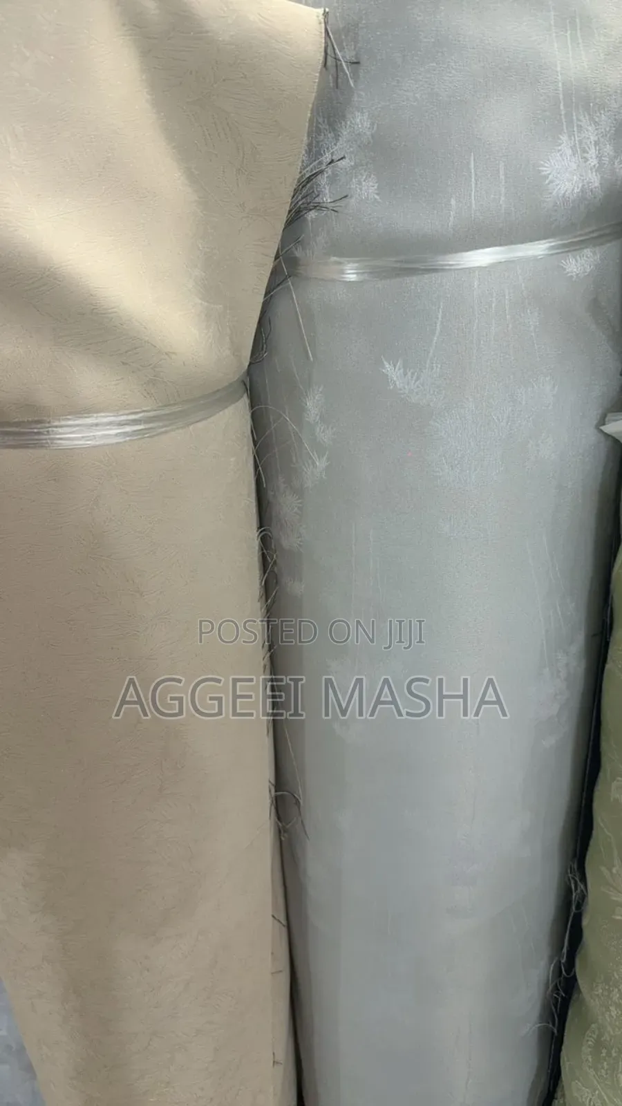 Floral Curtains in Beige and Gray